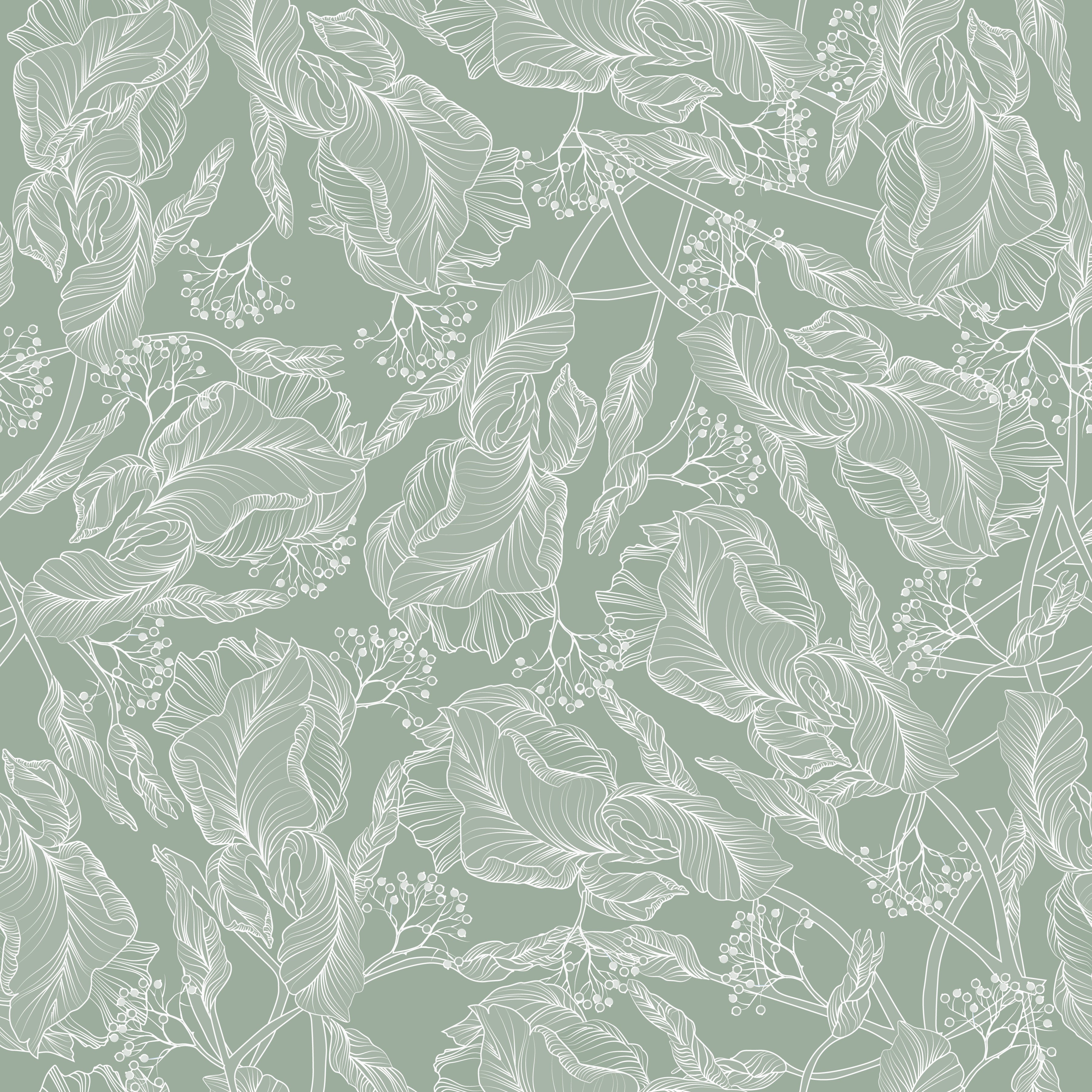 True Classic Green peel and stick wallpaper pattern detail